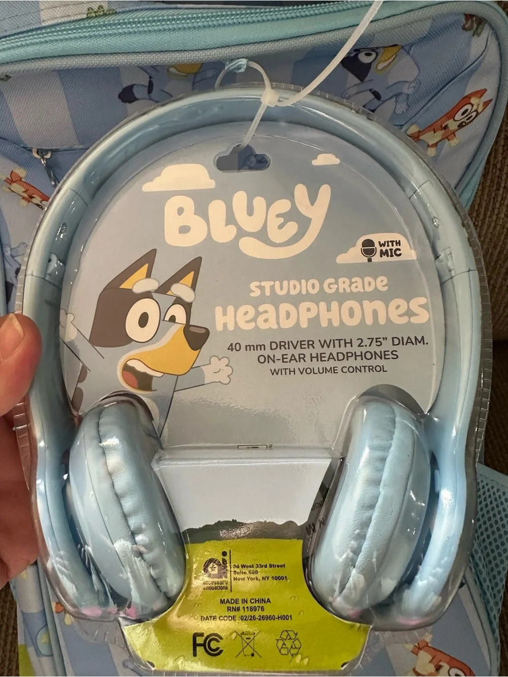 Bluey Kids 4-Piece Light Blue Backpack Set with Headphones - Blue
